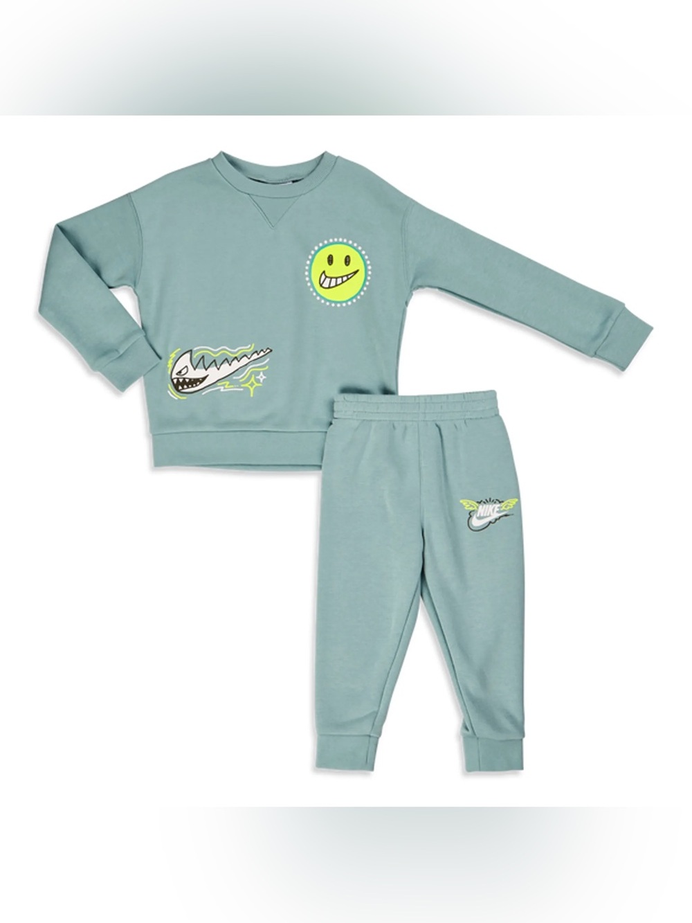 NWT Nike Toddler 2T Teal Graphic Sweatshirt & Joggers Set, Matching Set